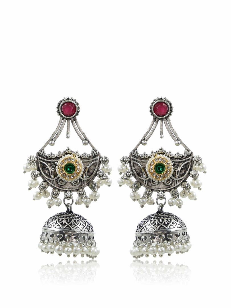Tanaya Jhumka Stone Earrings