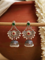 Load image into Gallery viewer, Tanaya Jhumka Stone Earrings