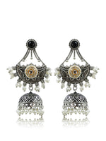 Load image into Gallery viewer, Tanaya Jhumka Stone Earrings