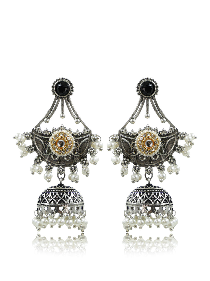 Tanaya Jhumka Stone Earrings