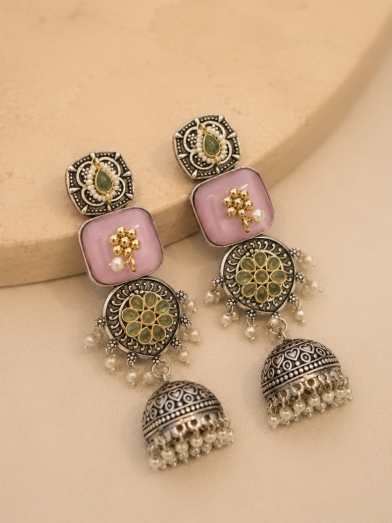 Vaidehi Jhumka Stone Earrings