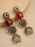 Load image into Gallery viewer, Vaidehi Jhumka Stone Earrings