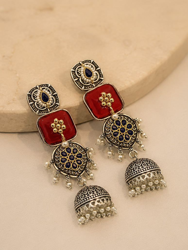Vaidehi Jhumka Stone Earrings