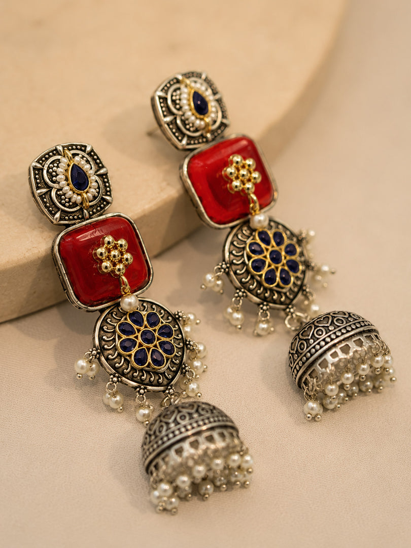 Vaidehi Jhumka Stone Earrings