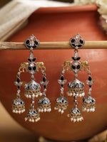 Load image into Gallery viewer, Tanvi Jhumka Stone Earrings