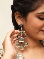 Load image into Gallery viewer, Tanvi Jhumka Stone Earrings