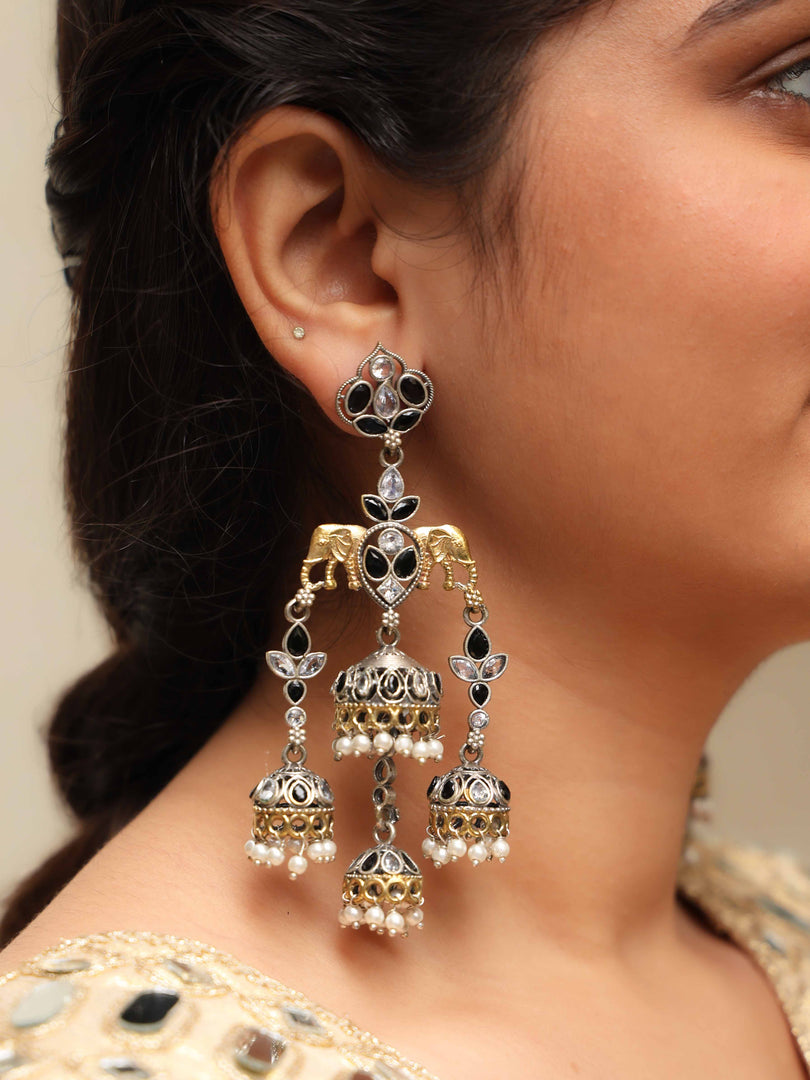 Tanvi Jhumka Stone Earrings