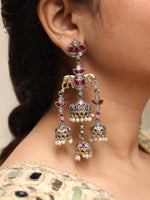 Load image into Gallery viewer, Tanvi Jhumka Stone Earrings