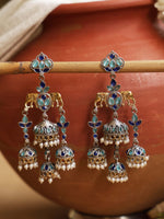 Load image into Gallery viewer, Tanvi Jhumka Stone Earrings