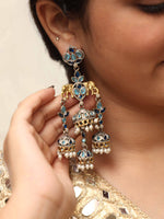 Load image into Gallery viewer, Tanvi Jhumka Stone Earrings
