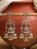 Load image into Gallery viewer, Tanvi Jhumka Stone Earrings