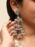 Load image into Gallery viewer, Tanvi Jhumka Stone Earrings