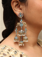 Load image into Gallery viewer, Tanvi Jhumka Stone Earrings