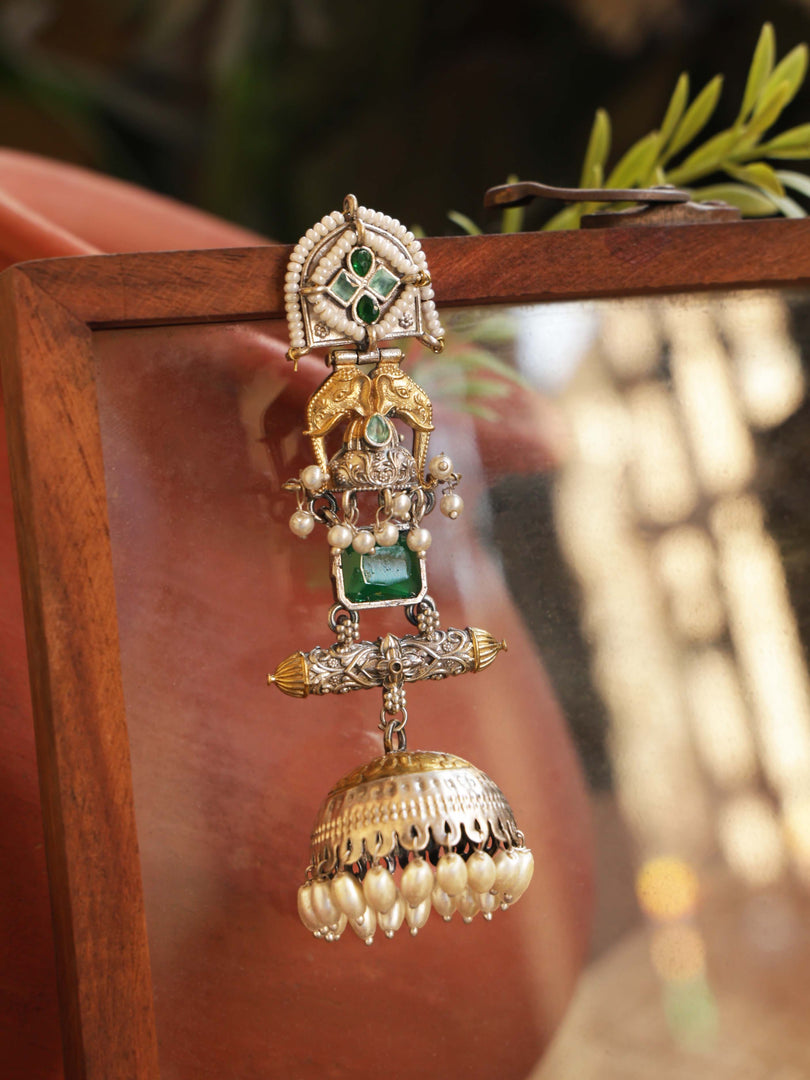 Nayra Jhumka Stone Earrings