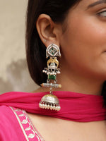 Load image into Gallery viewer, Nayra Jhumka Stone Earrings
