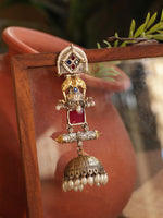 Load image into Gallery viewer, Nayra Jhumka Stone Earrings