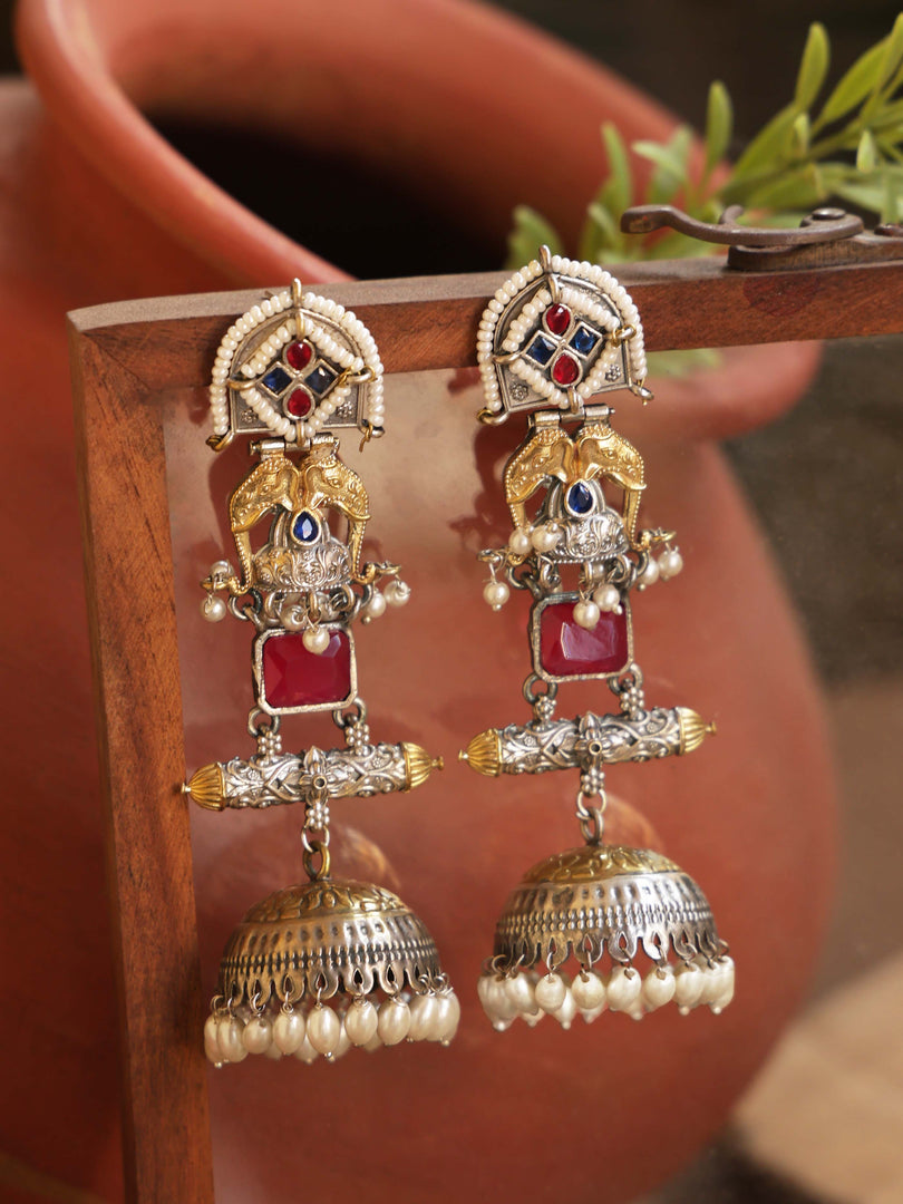 Nayra Jhumka Stone Earrings
