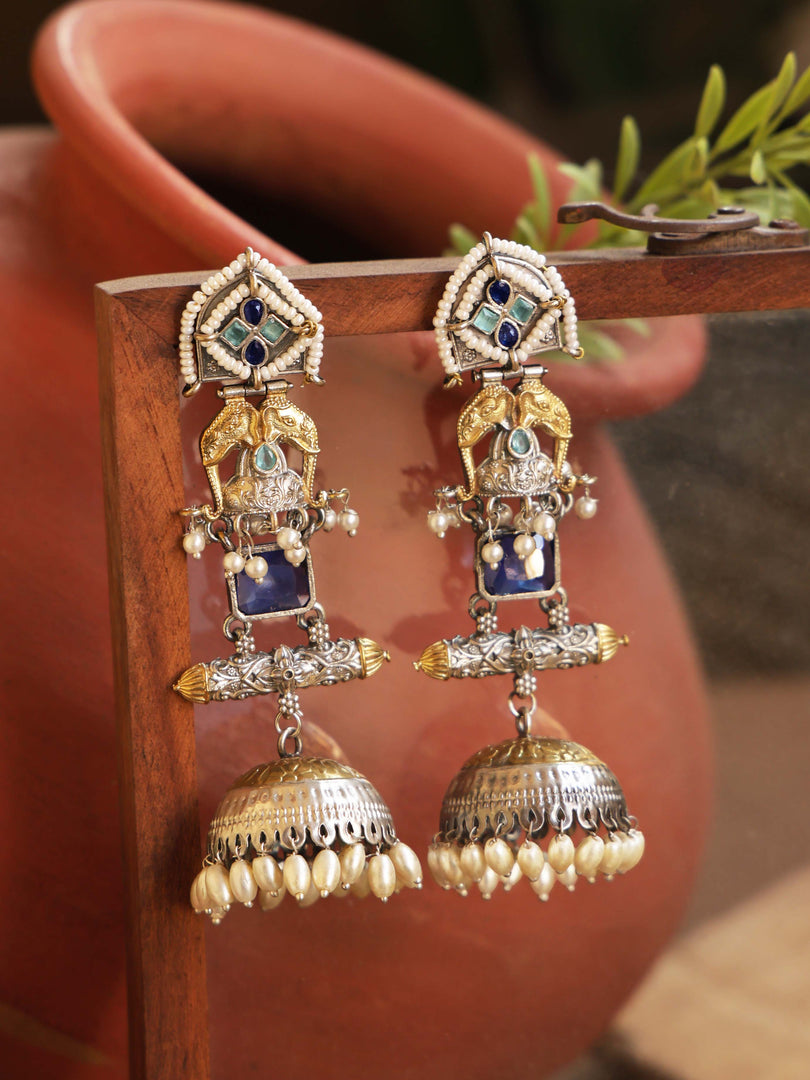 Nayra Jhumka Stone Earrings