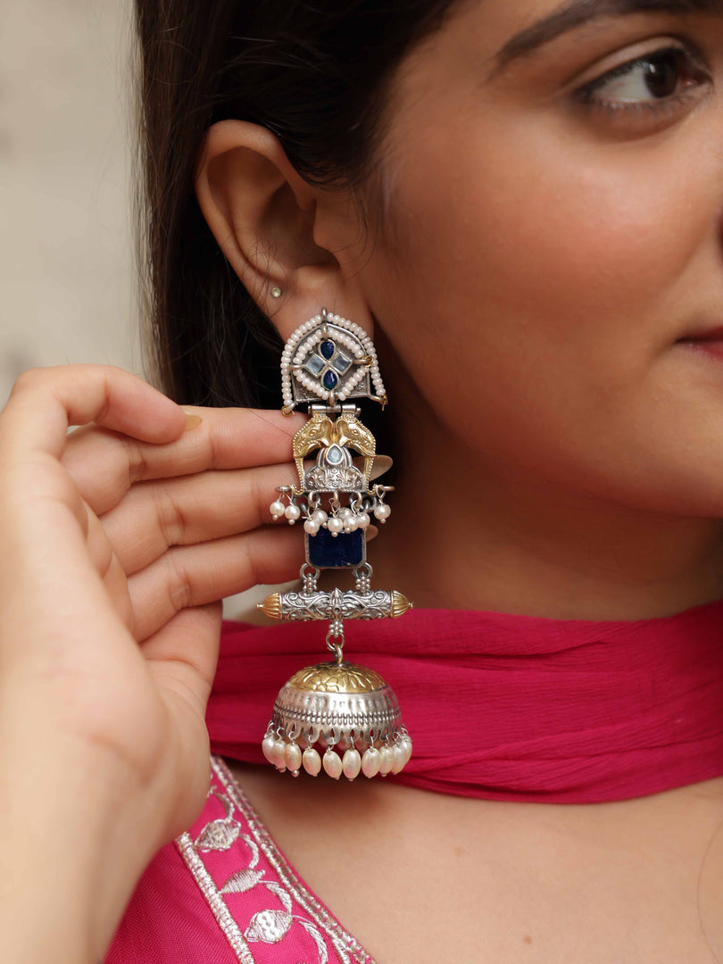 Nayra Jhumka Stone Earrings