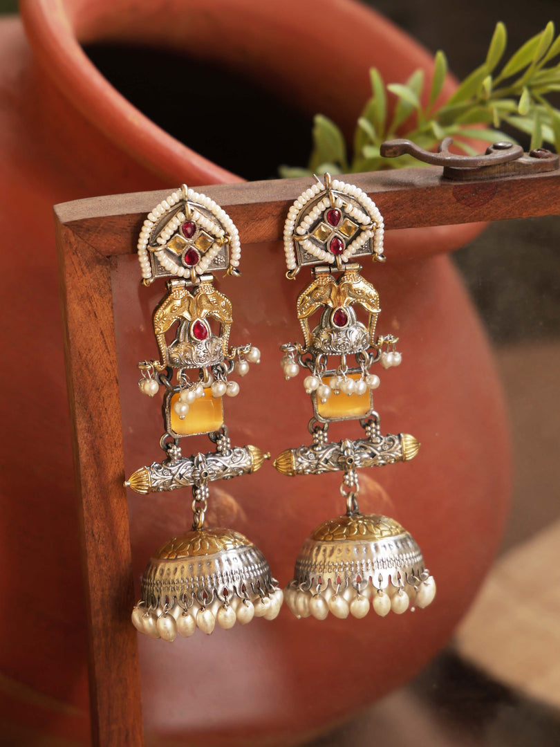 Nayra Jhumka Stone Earrings