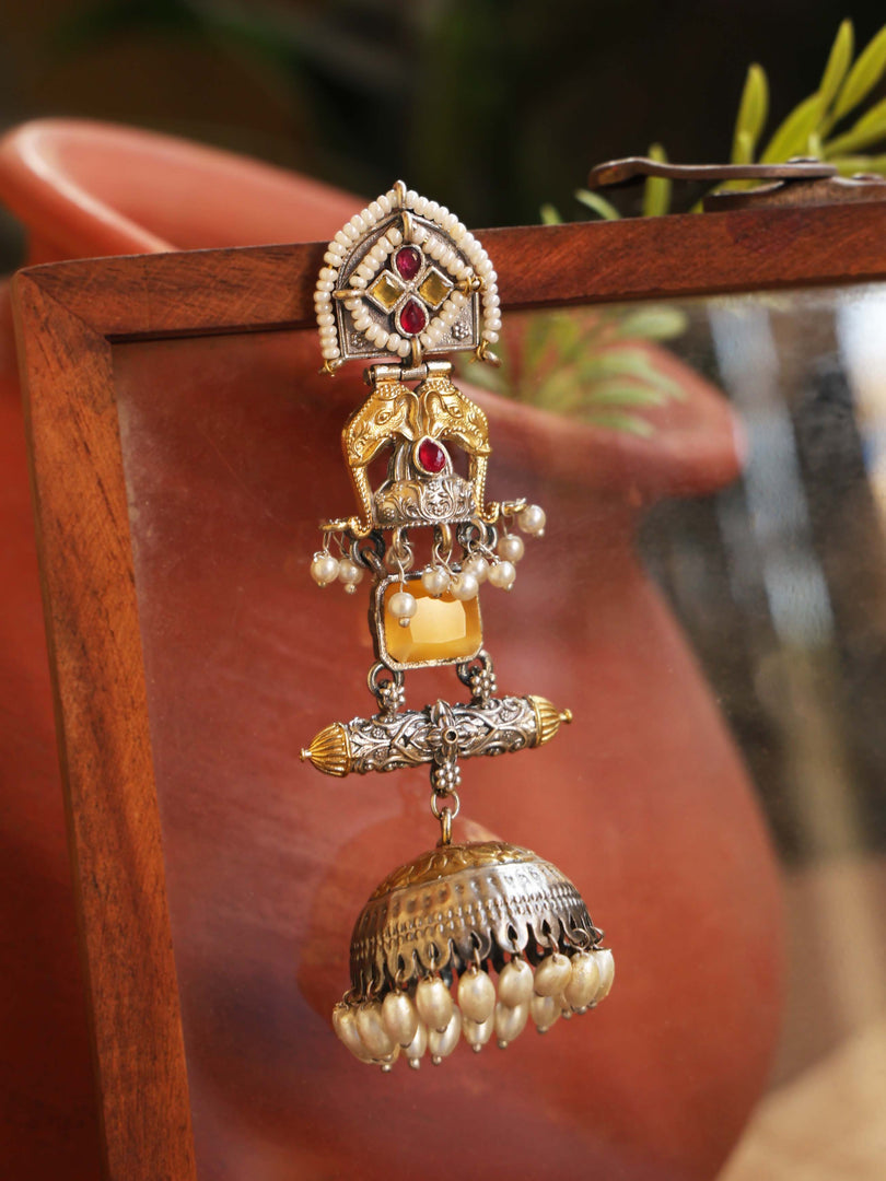 Nayra Jhumka Stone Earrings