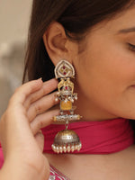 Load image into Gallery viewer, Nayra Jhumka Stone Earrings