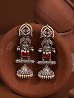 Load image into Gallery viewer, Devika Jhumka Stone Earrings
