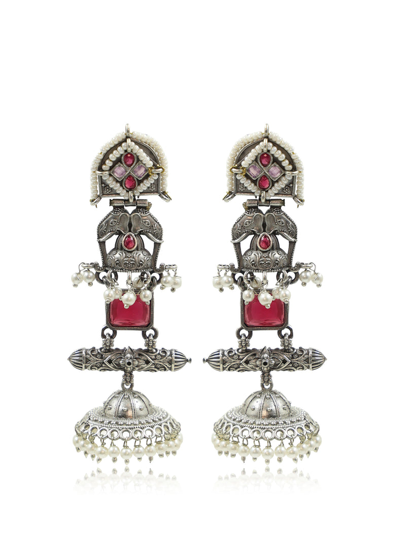 Devika Jhumka Stone Earrings