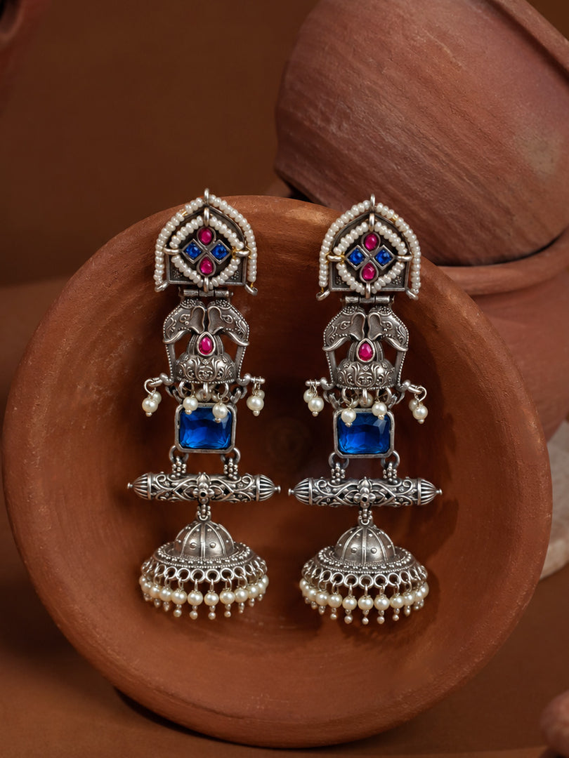 Devika Jhumka Stone Earrings