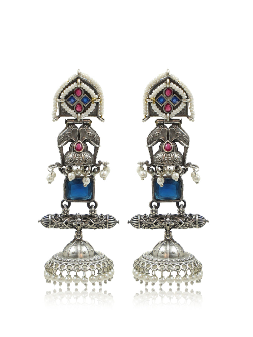 Devika Jhumka Stone Earrings