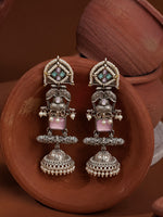 Load image into Gallery viewer, Devika Jhumka Stone Earrings