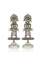 Load image into Gallery viewer, Devika Jhumka Stone Earrings