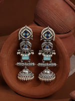 Load image into Gallery viewer, Devika Jhumka Stone Earrings