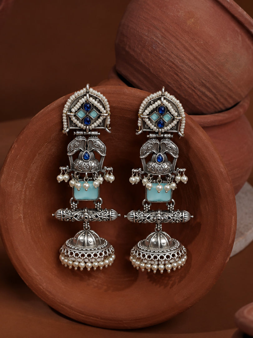 Devika Jhumka Stone Earrings