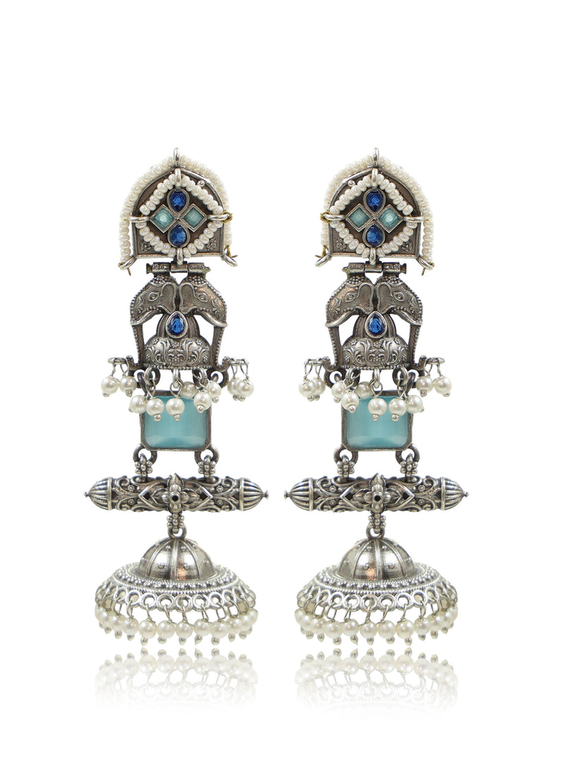 Devika Jhumka Stone Earrings
