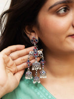 Load image into Gallery viewer, Shreya Jhumka Stone Earrings