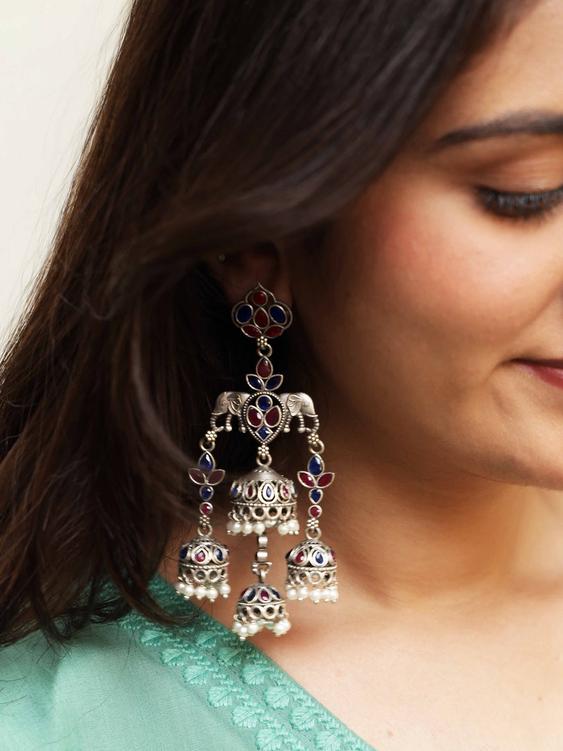 Shreya Jhumka Stone Earrings
