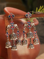 Load image into Gallery viewer, Shreya Jhumka Stone Earrings