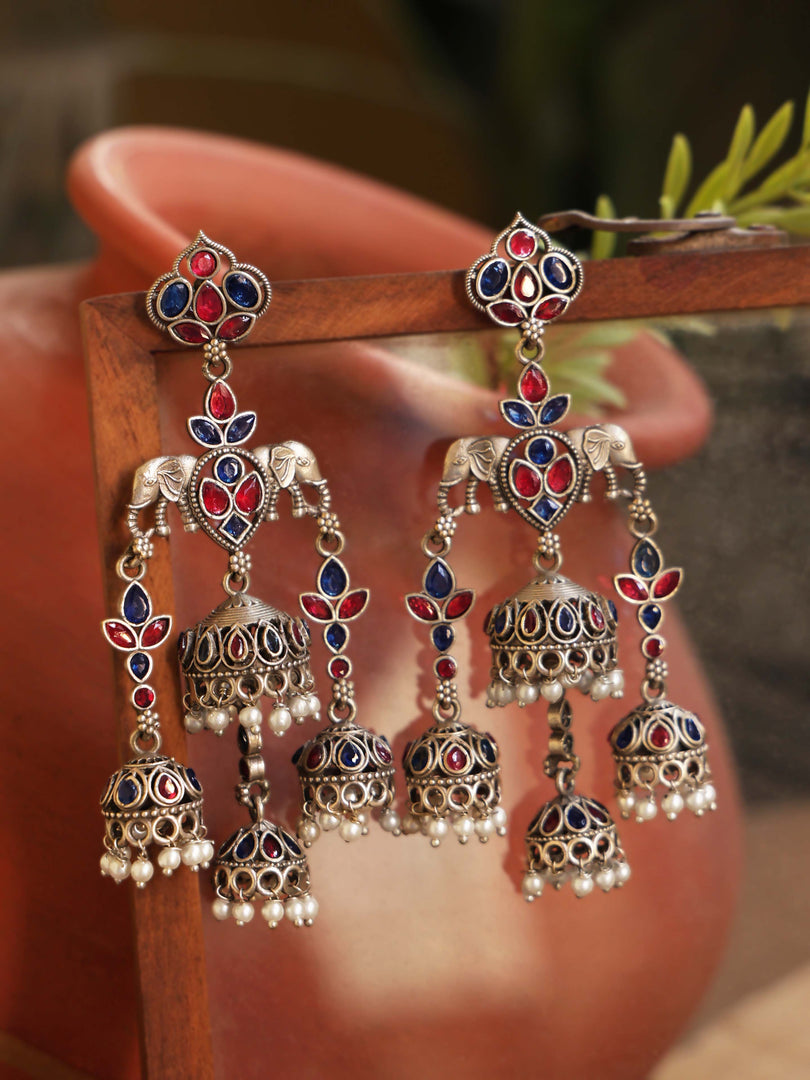 Shreya Jhumka Stone Earrings
