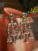 Load image into Gallery viewer, Shreya Jhumka Stone Earrings