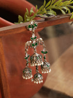 Load image into Gallery viewer, Shreya Jhumka Stone Earrings