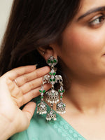 Load image into Gallery viewer, Shreya Jhumka Stone Earrings