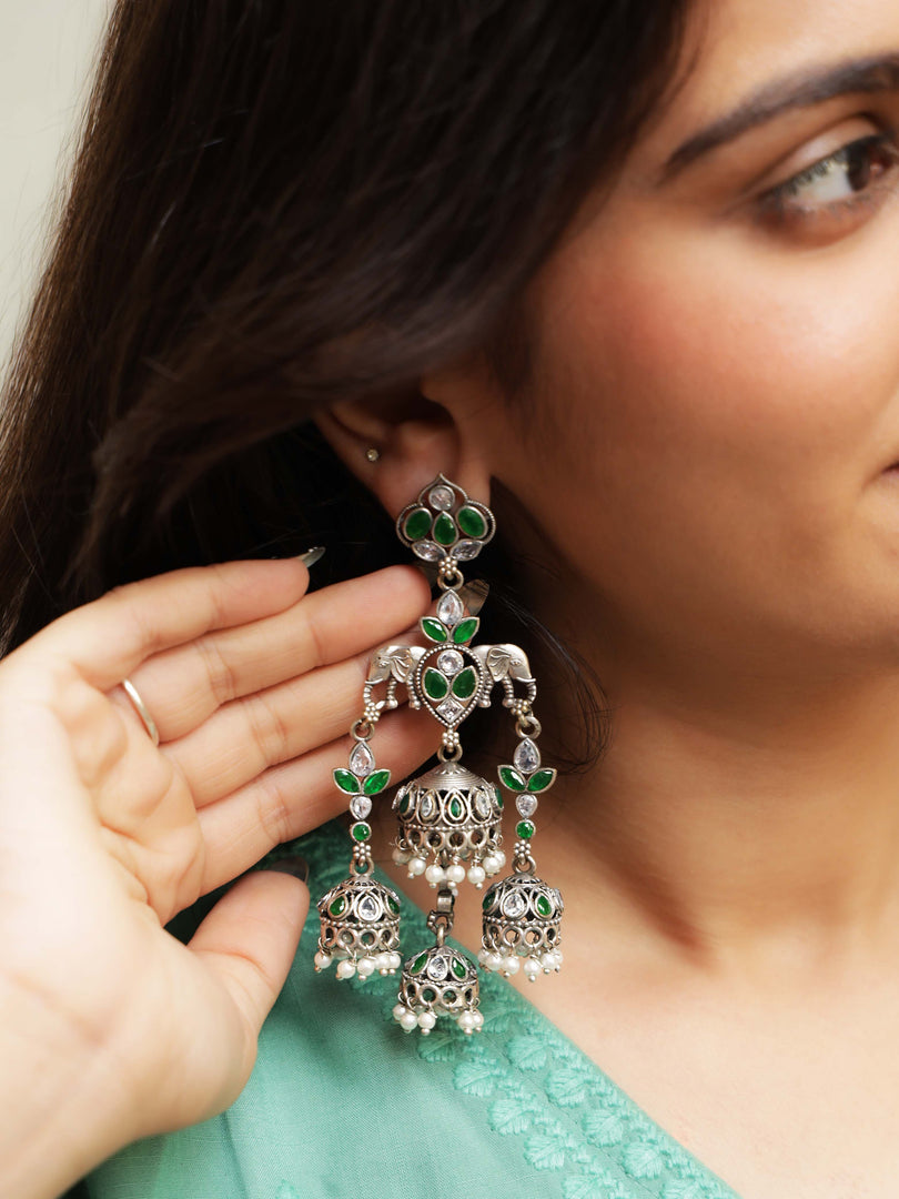 Shreya Jhumka Stone Earrings