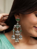 Load image into Gallery viewer, Shreya Jhumka Stone Earrings