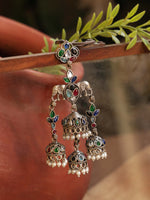 Load image into Gallery viewer, Shreya Jhumka Stone Earrings
