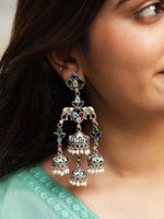 Load image into Gallery viewer, Shreya Jhumka Stone Earrings