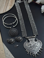 Load image into Gallery viewer, Oxidised Silver Jewellery Set
