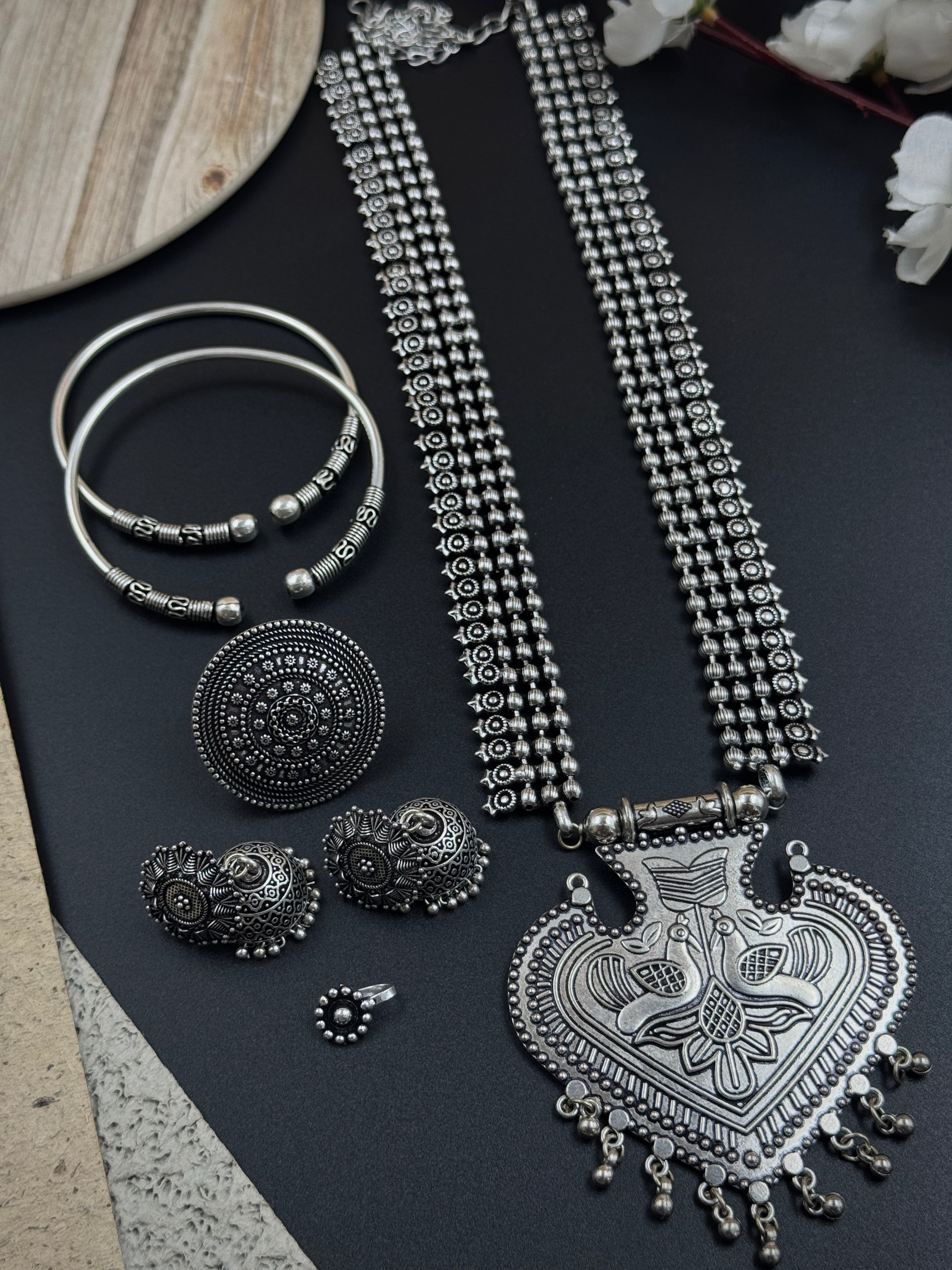 OXIDISED SILVER JEWELLERY SET COMBO