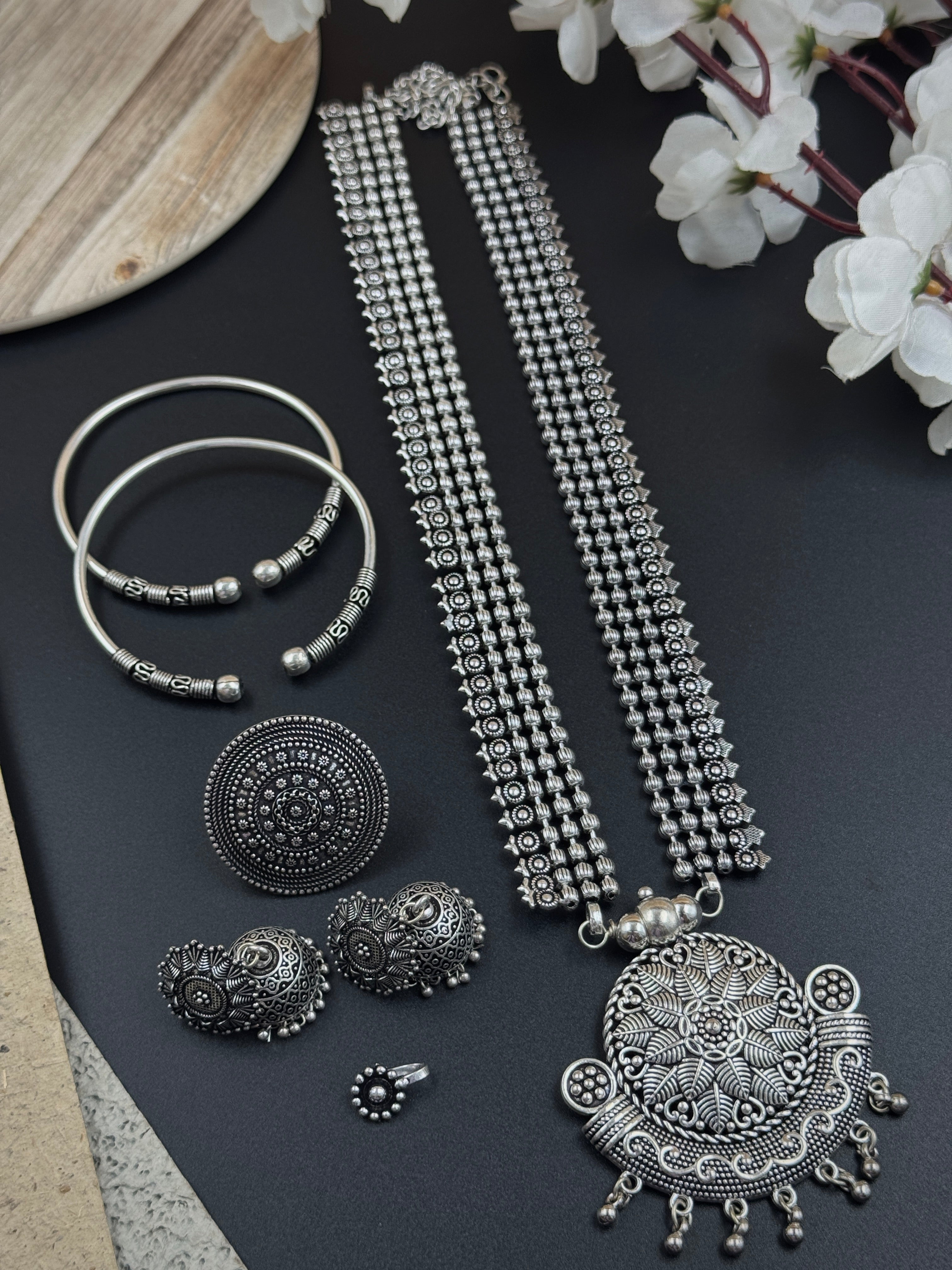 OXIDISED SILVER JEWELLERY SET COMBO