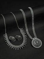 Load image into Gallery viewer, Aarvi Oxidised Jewellery Set Combo